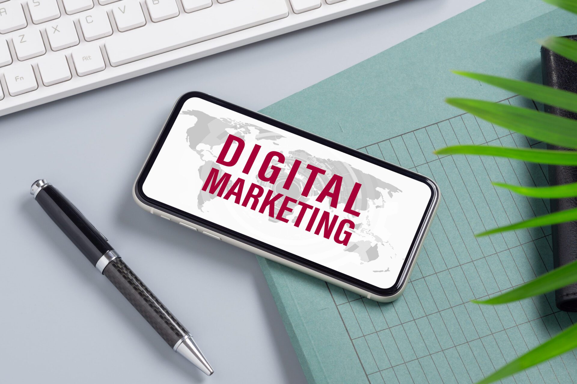 Digital Marketing Advertising technology and business background concept